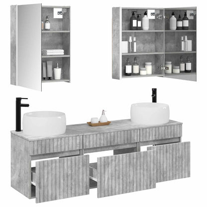 Bathroom Cabinet Set 5 pcs Concrete Grey 53 x 15.5 x 70 cm