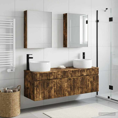 Bathroom Cabinet Set 5 pcs Smoked Oak 53 x 15.5 x 70 cm