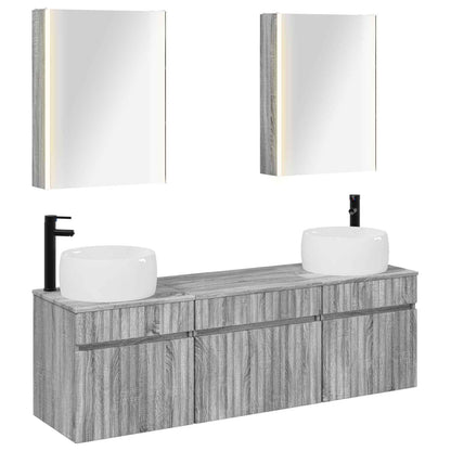 Bathroom Cabinet Set 5 pcs Grey Sonoma 53 x 15.5 x 70 cm