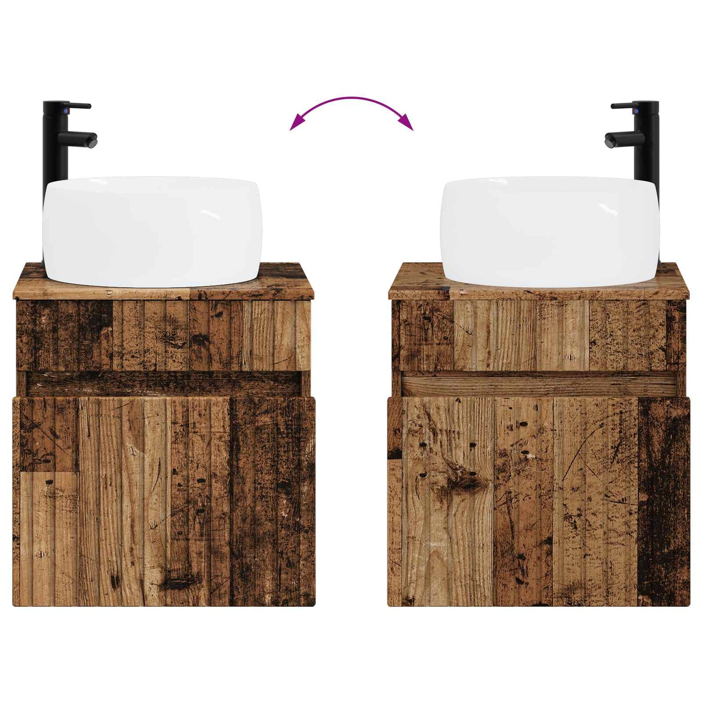 Bathroom Cabinet Set 5 pcs Old Wood 53 x 15.5 x 70 cm