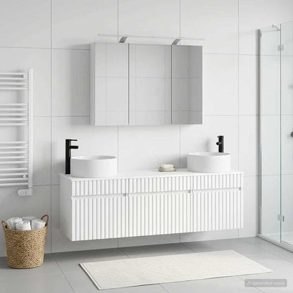 Bathroom Cabinet Set 4 pcs White 100 x 14.5 x 70 cm