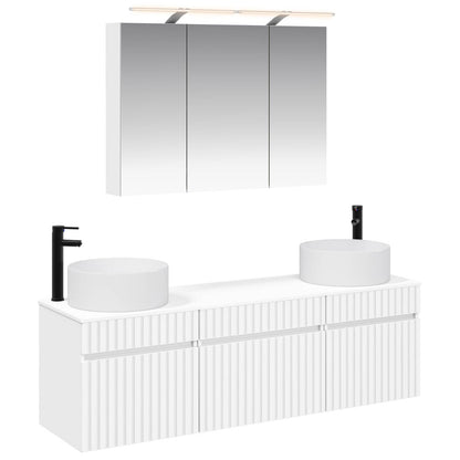 Bathroom Cabinet Set 4 pcs White 100 x 14.5 x 70 cm