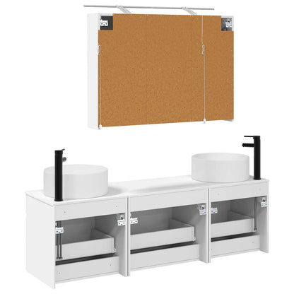 Bathroom Cabinet Set 4 pcs White 100 x 14.5 x 70 cm