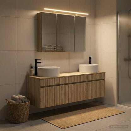 Bathroom Cabinet Set 4 pcs Sonoma Oak 100 x 14.5 x 70 cm