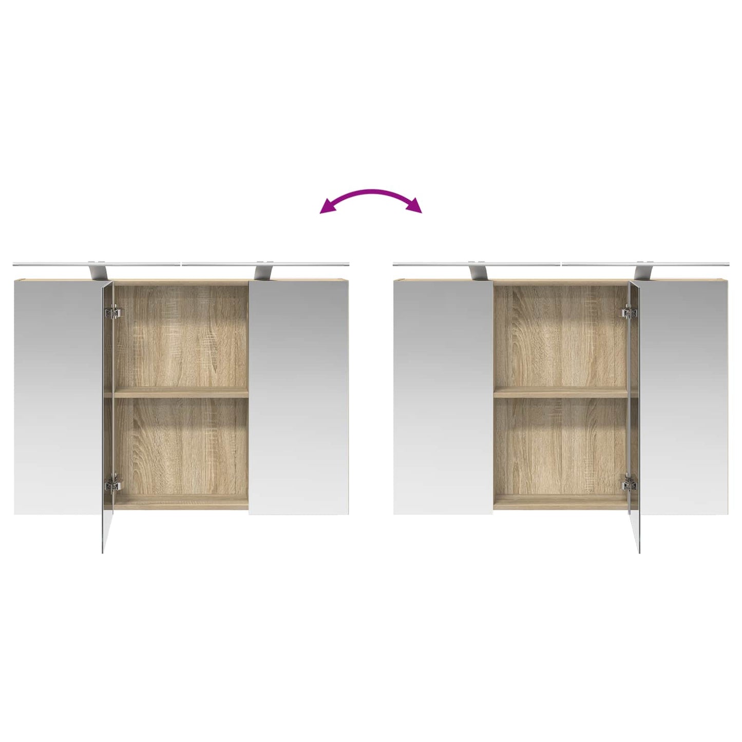 Bathroom Cabinet Set 4 pcs Sonoma Oak 100 x 14.5 x 70 cm