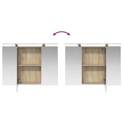 Bathroom Cabinet Set 4 pcs Sonoma Oak 100 x 14.5 x 70 cm