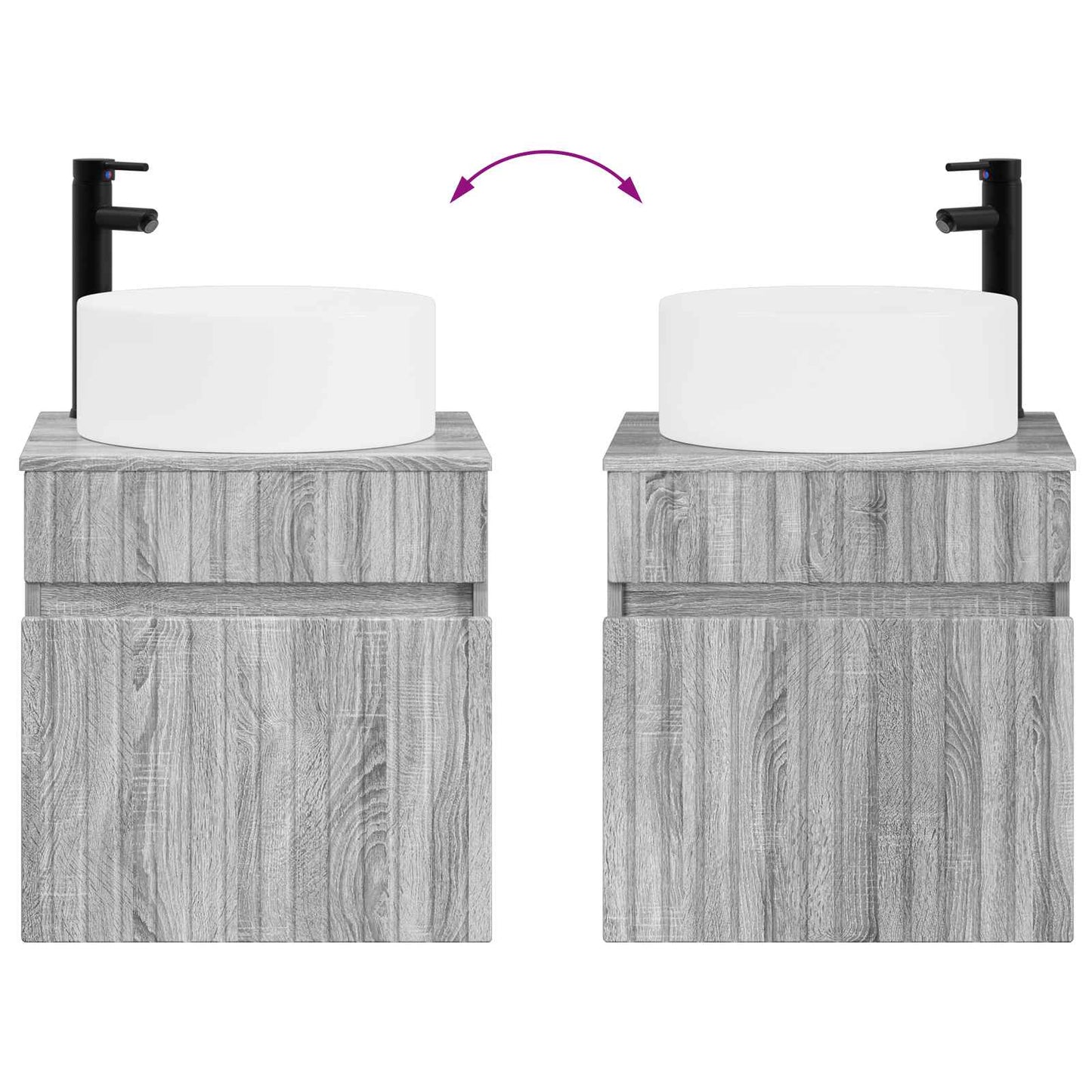 Bathroom Cabinet Set 4 pcs Grey Sonoma 100 x 14.5 x 70 cm
