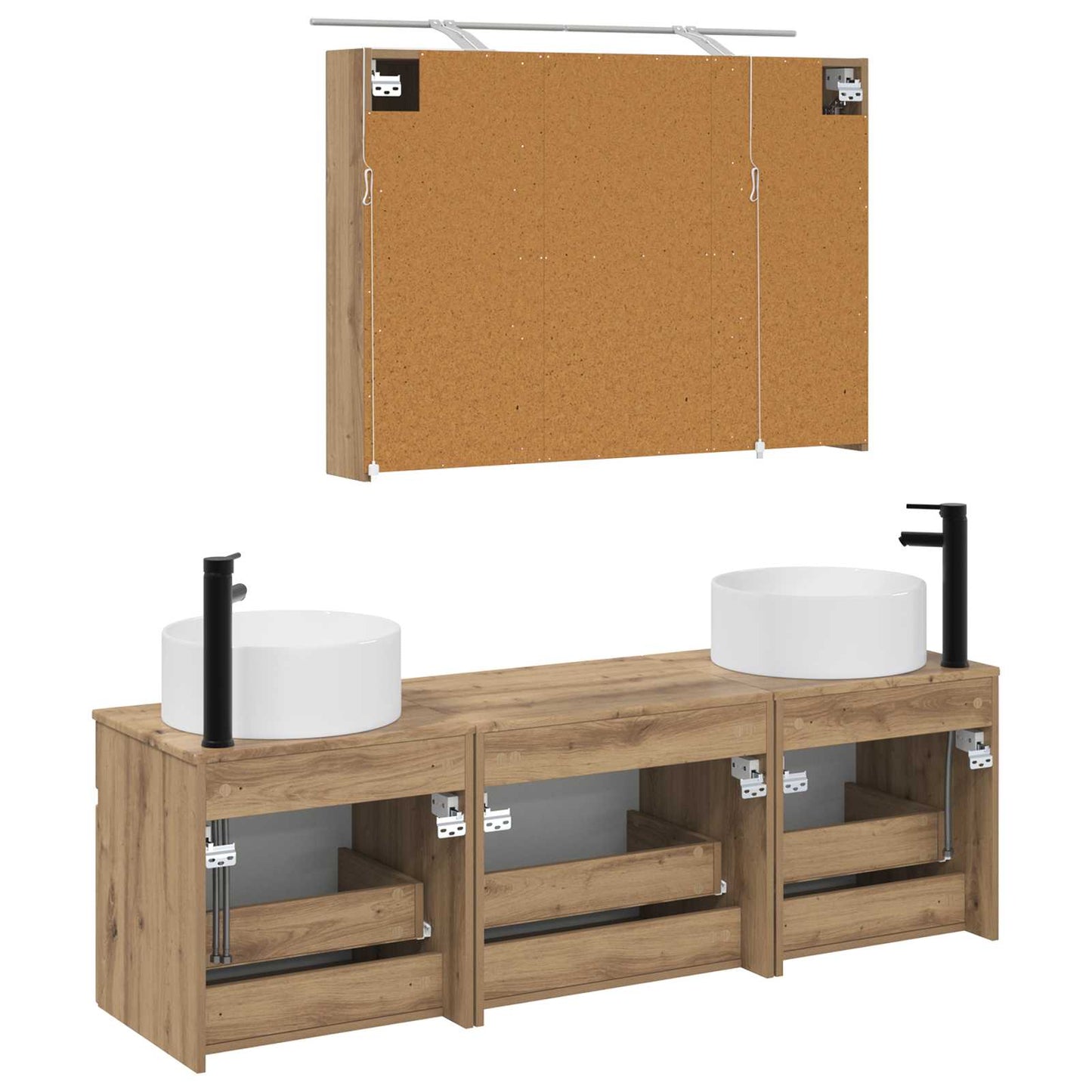 Bathroom Cabinet Set 4 pcs Artisan Oak 100 x 14.5 x 70 cm