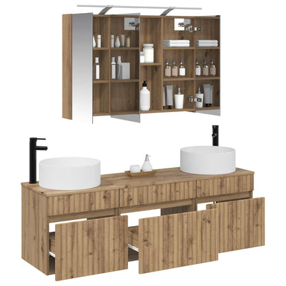 Bathroom Cabinet Set 4 pcs Artisan Oak 100 x 14.5 x 70 cm