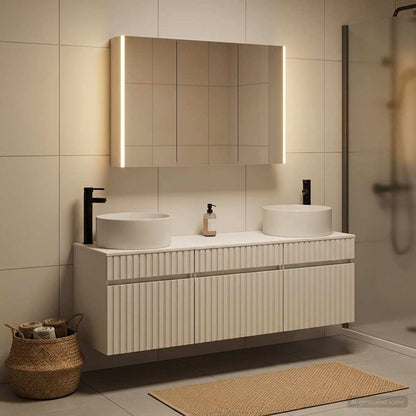 Bathroom Cabinet Set 4 pcs White 103.5 x 15.5 x 70 cm