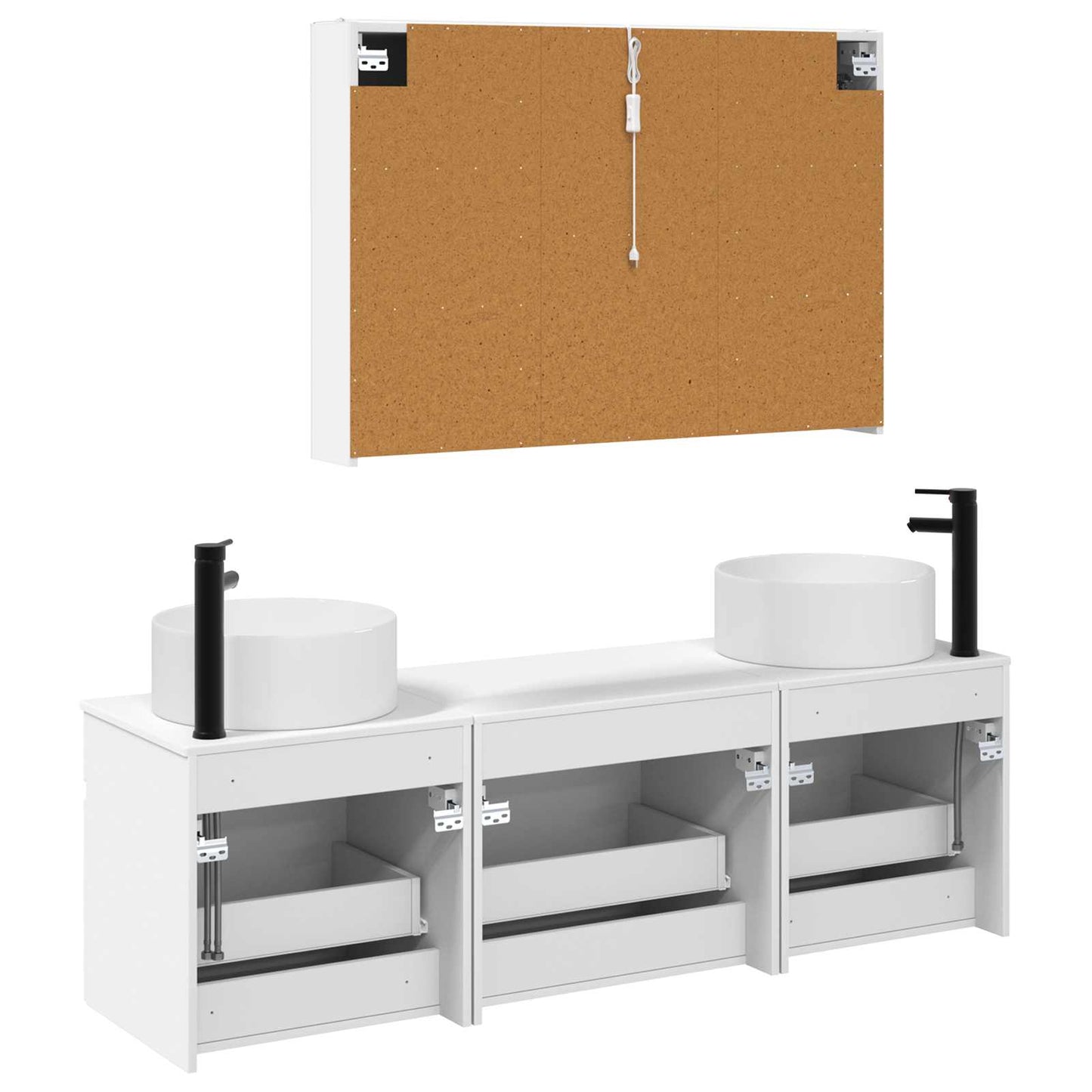 Bathroom Cabinet Set 4 pcs White 103.5 x 15.5 x 70 cm