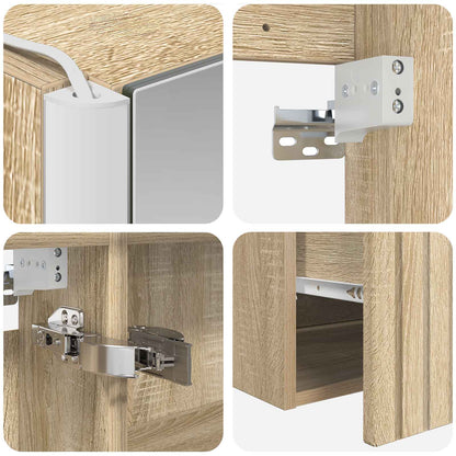 Bathroom Cabinet Set 4 pcs Sonoma Oak 103.5 x 15.5 x 70 cm