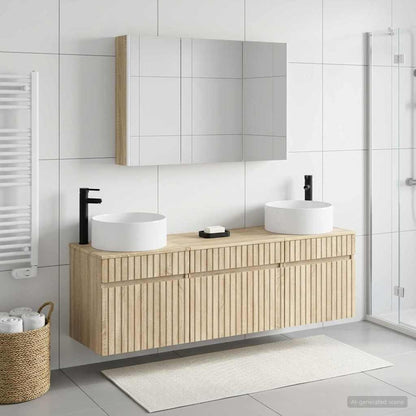 Bathroom Cabinet Set 4 pcs Sonoma Oak 103.5 x 15.5 x 70 cm