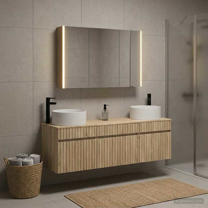 Bathroom Cabinet Set 4 pcs Sonoma Oak 103.5 x 15.5 x 70 cm