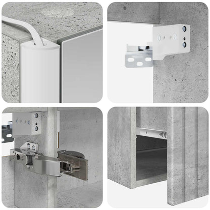Bathroom Cabinet Set 4 pcs Concrete Grey 103.5 x 15.5 x 70 cm