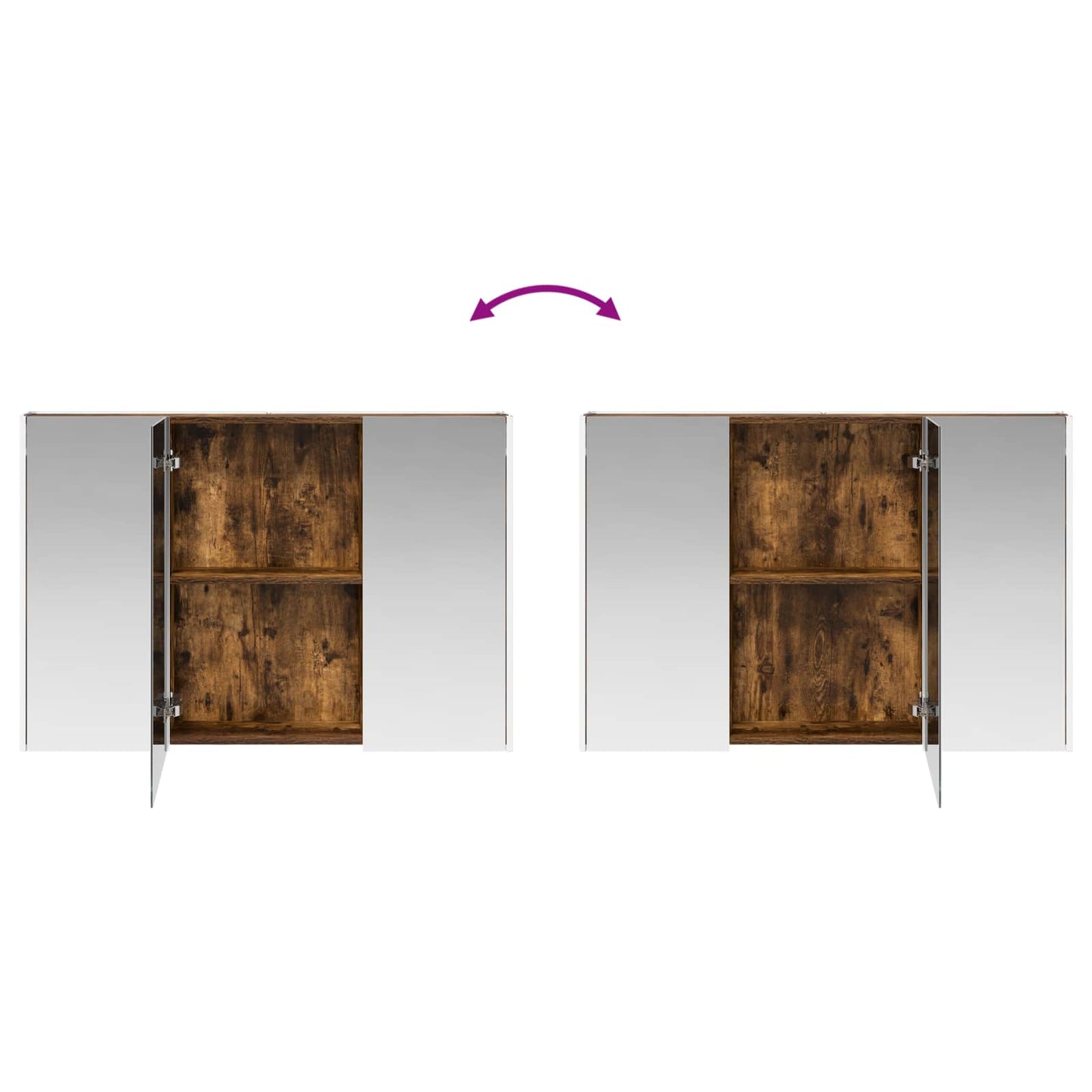 Bathroom Cabinet Set 4 pcs Smoked Oak 103.5 x 15.5 x 70 cm