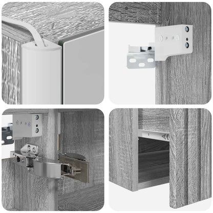 Bathroom Cabinet Set 4 pcs Grey Sonoma 103.5 x 15.5 x 70 cm