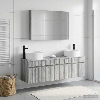 Bathroom Cabinet Set 4 pcs Grey Sonoma 103.5 x 15.5 x 70 cm