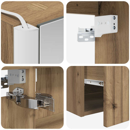 Bathroom Cabinet Set 4 pcs Artisan Oak Engineered Wood