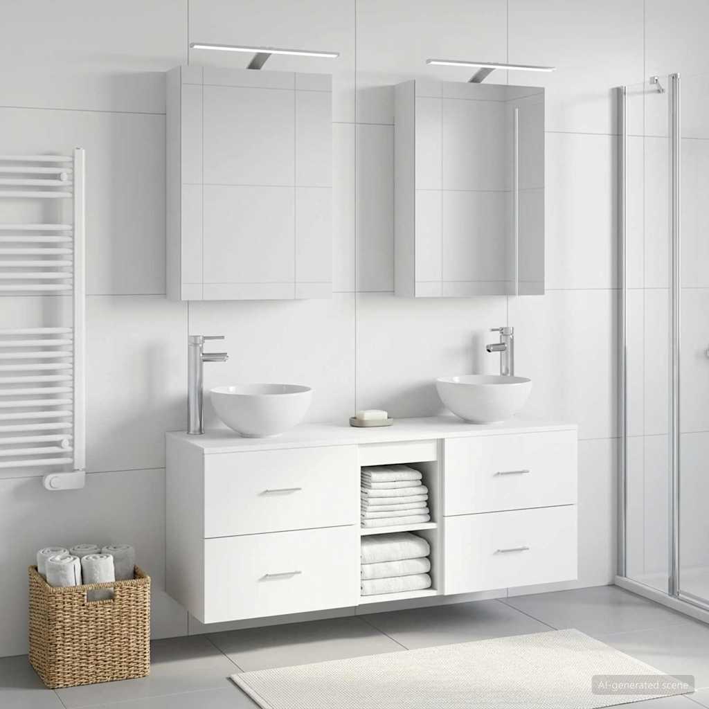 Bathroom Cabinet Set 5 pcs White 50 x 14.5 x 70 cm