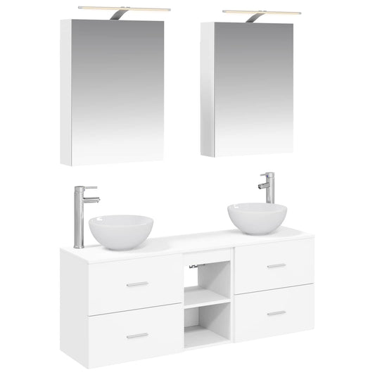 Bathroom Cabinet Set 5 pcs White 50 x 14.5 x 70 cm
