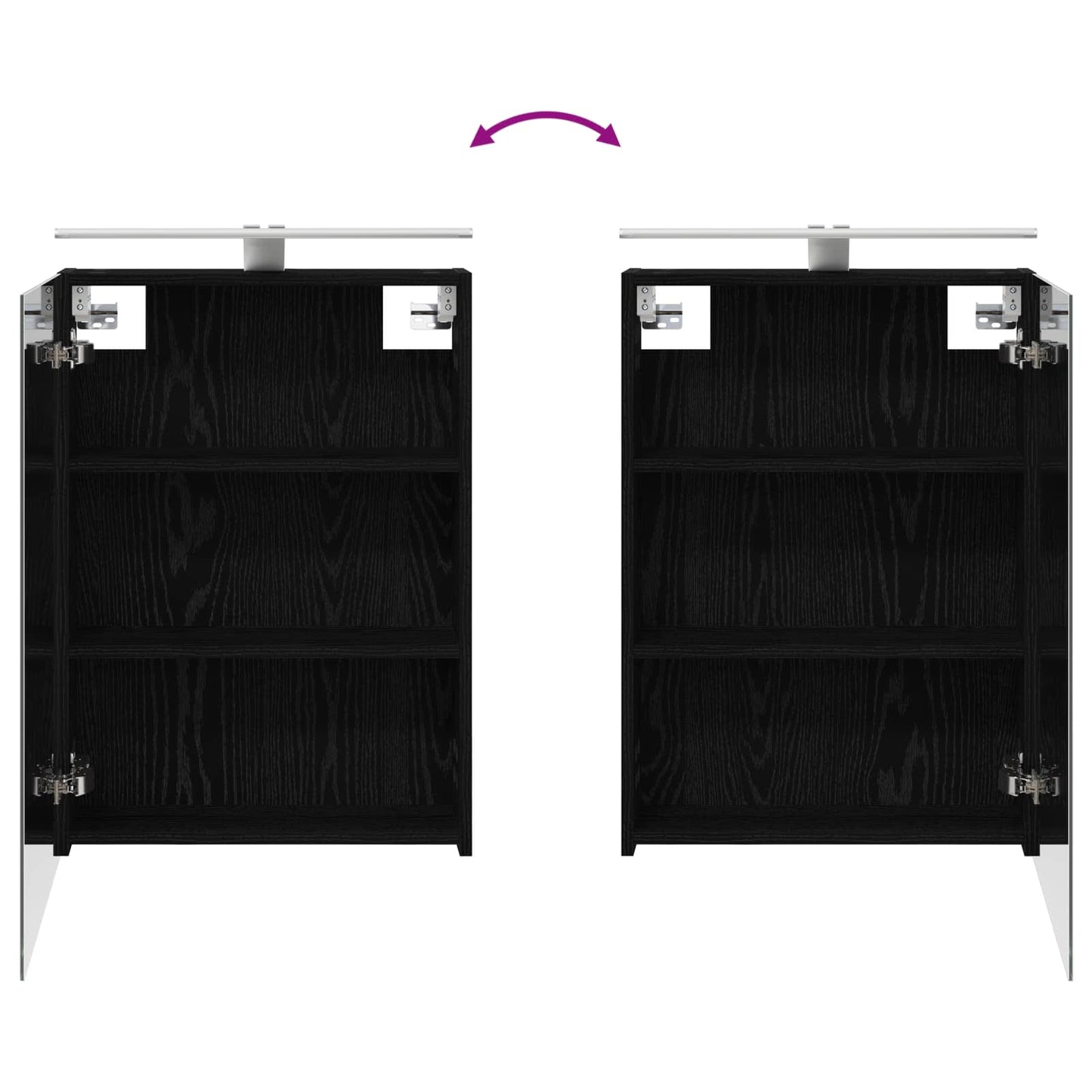 Bathroom Cabinet Set 5 pcs Black Oak 50 x 14.5 x 70 cm