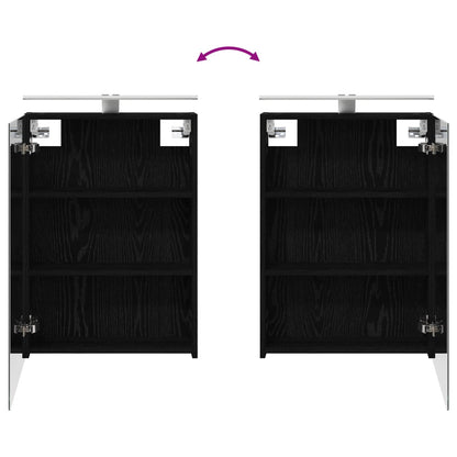 Bathroom Cabinet Set 5 pcs Black Oak 50 x 14.5 x 70 cm
