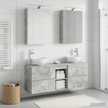 Bathroom Cabinet Set 5 pcs Concrete Grey 50 x 14.5 x 70 cm
