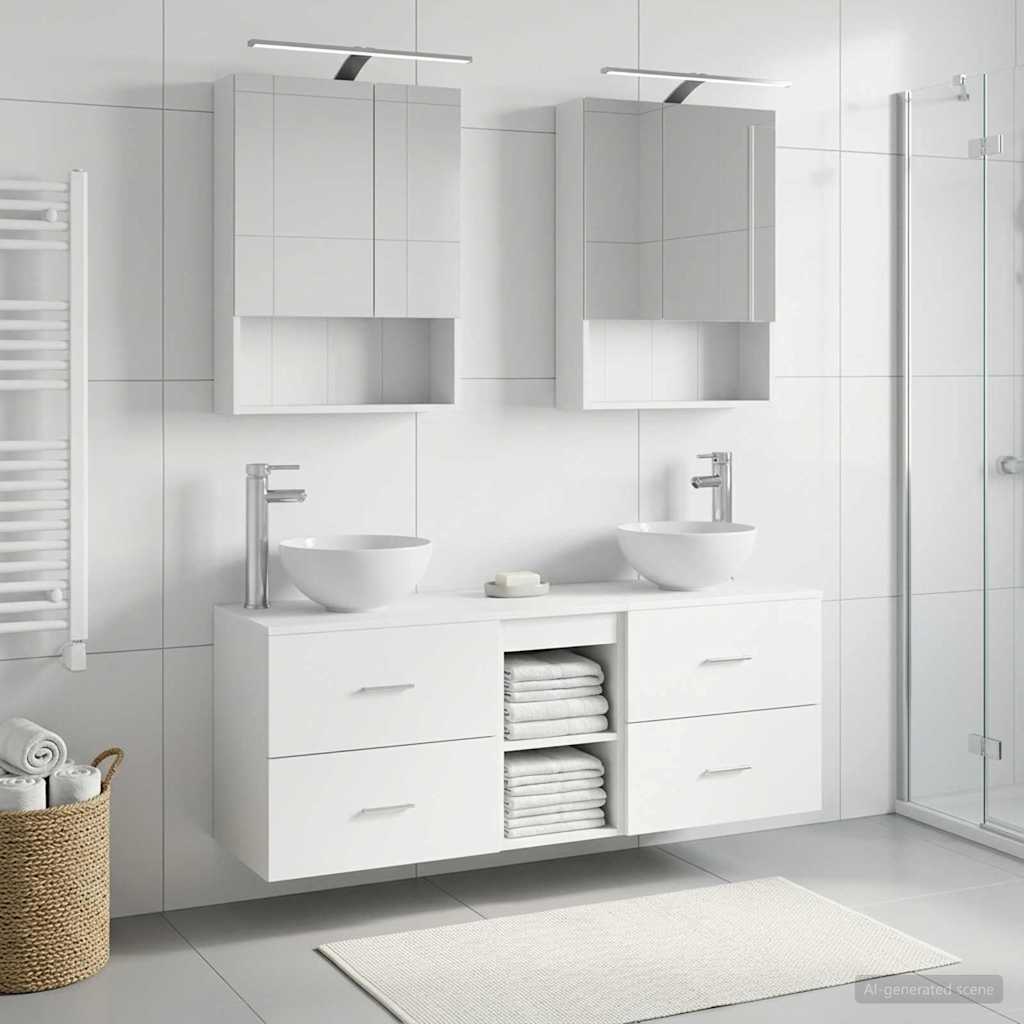Bathroom Cabinet Set 5 pcs White 50 x 14.5 x 70 cm