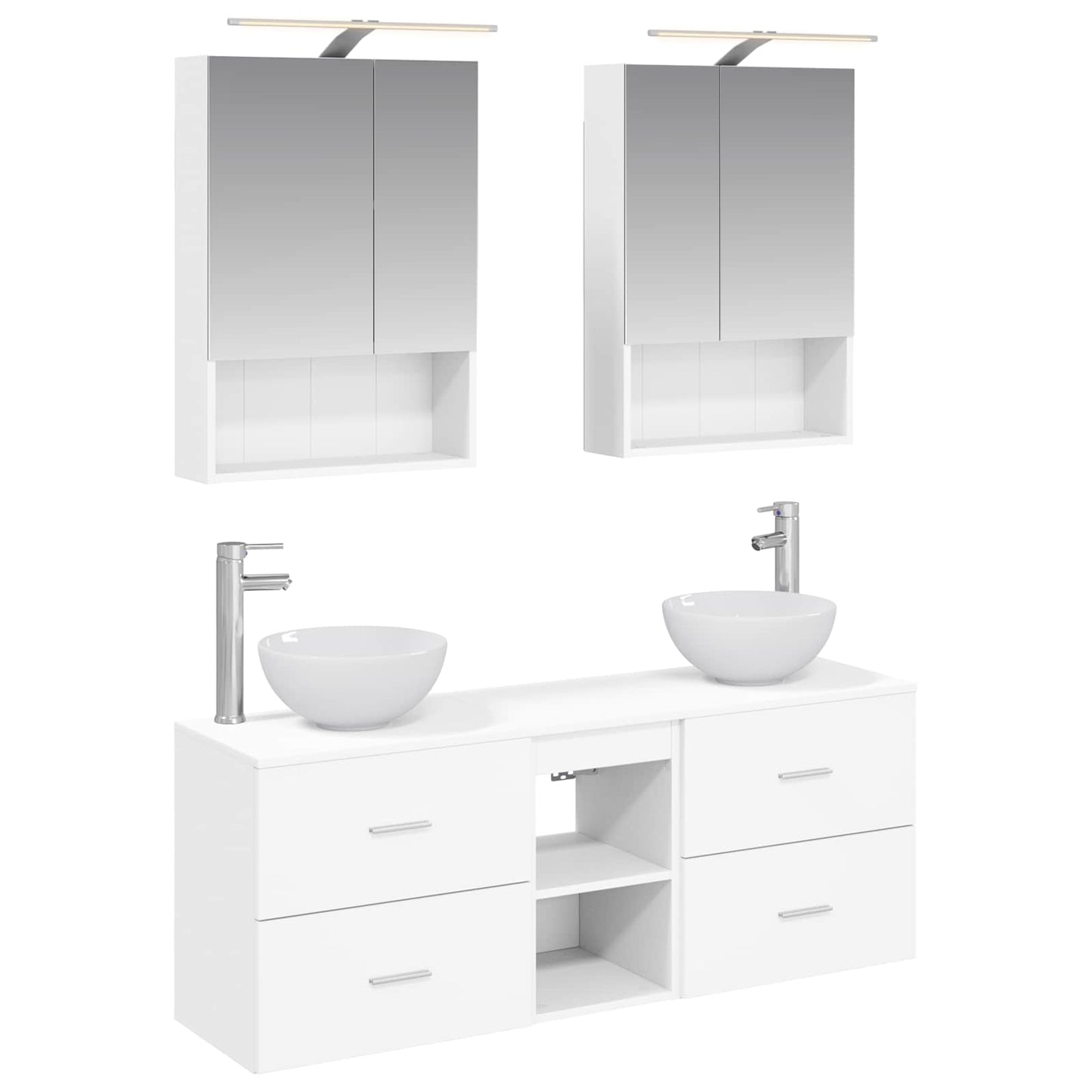 Bathroom Cabinet Set 5 pcs White 50 x 14.5 x 70 cm