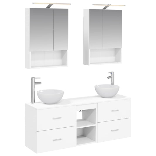 Bathroom Cabinet Set 5 pcs White 50 x 14.5 x 70 cm