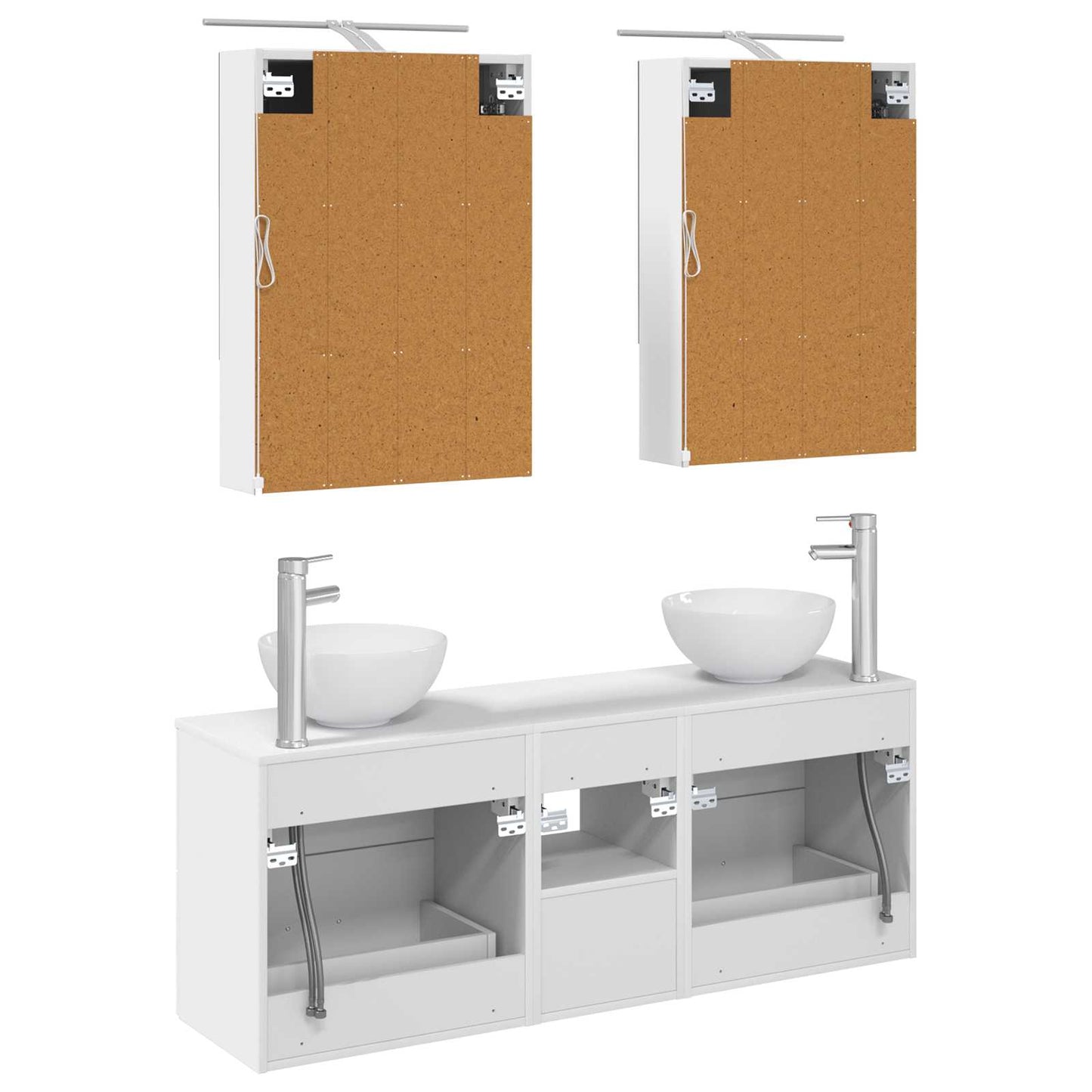 Bathroom Cabinet Set 5 pcs White 50 x 14.5 x 70 cm