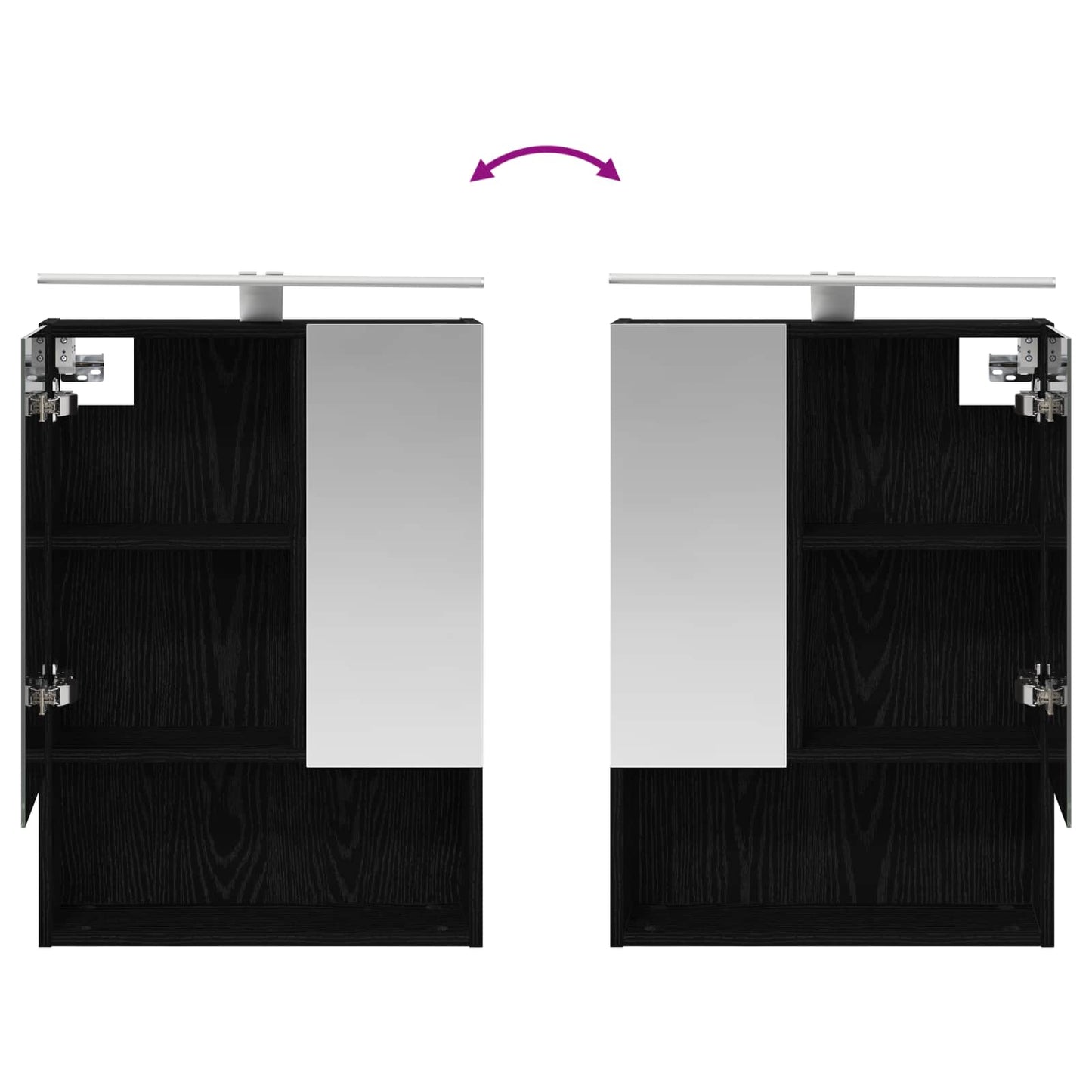 Bathroom Cabinet Set 5 pcs Black Oak 50 x 14.5 x 70 cm