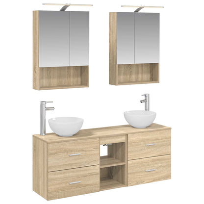 Bathroom Cabinet Set 5 pcs Sonoma Oak 50 x 14.5 x 70 cm