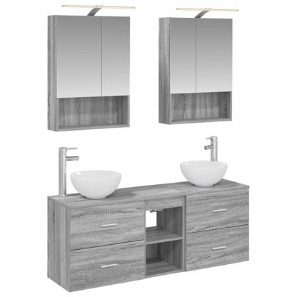 Bathroom Cabinet Set 5 pcs Grey Sonoma 50 x 14.5 x 70 cm