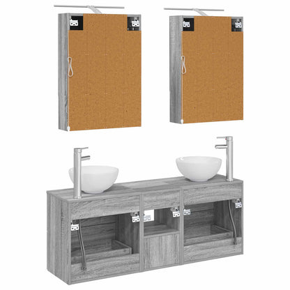 Bathroom Cabinet Set 5 pcs Grey Sonoma 50 x 14.5 x 70 cm