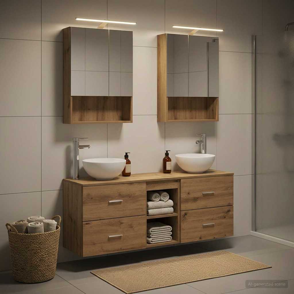 Bathroom Cabinet Set 5 pcs Artisan Oak 50 x 14.5 x 70 cm