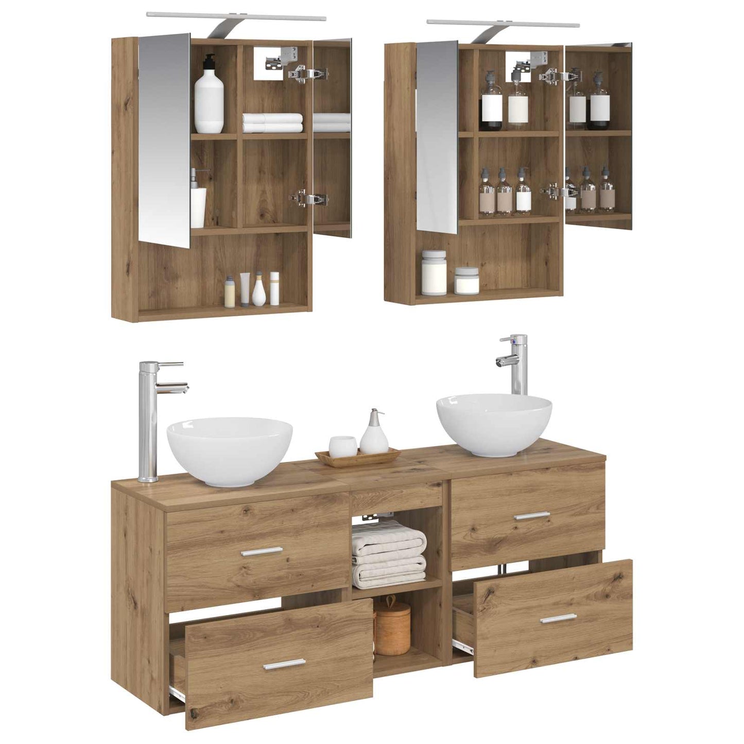 Bathroom Cabinet Set 5 pcs Artisan Oak 50 x 14.5 x 70 cm