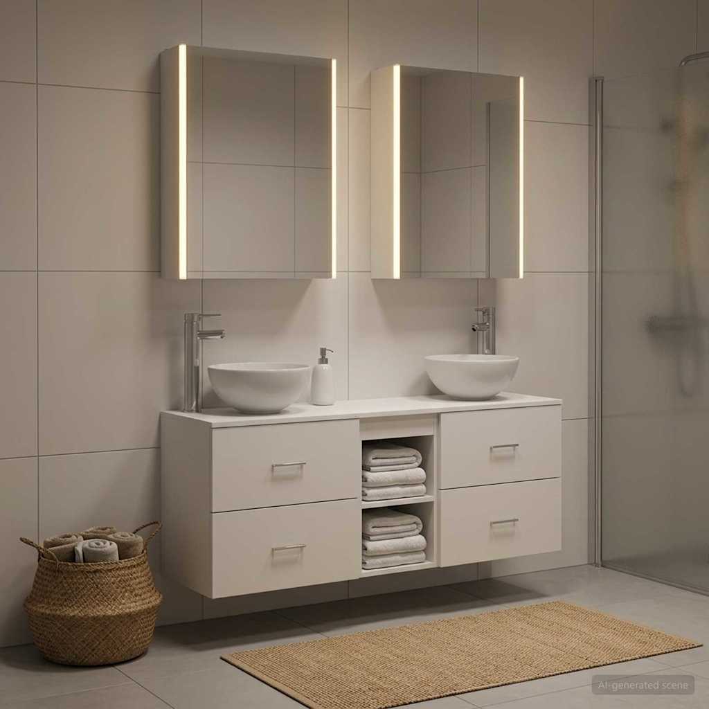 Bathroom Cabinet Set 5 pcs White 53 x 15.5 x 70 cm