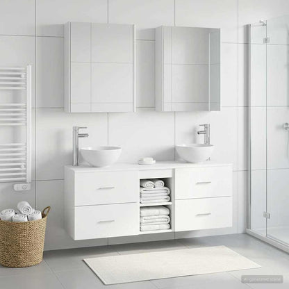 Bathroom Cabinet Set 5 pcs White 53 x 15.5 x 70 cm