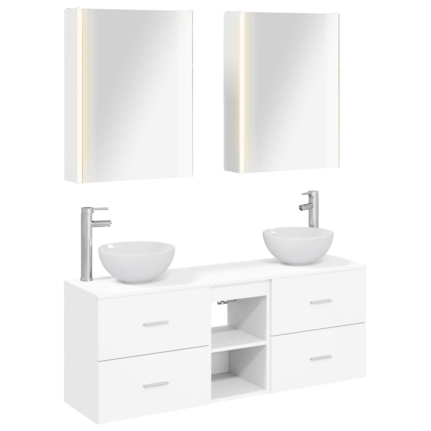 Bathroom Cabinet Set 5 pcs White 53 x 15.5 x 70 cm