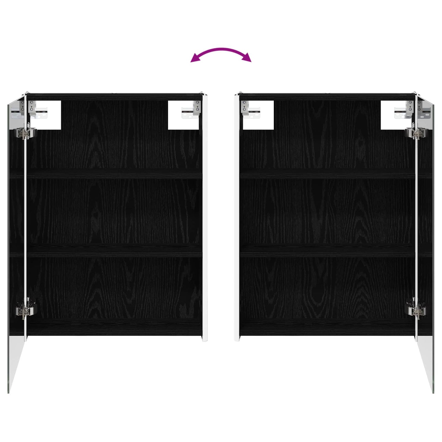 Bathroom Cabinet Set 5 pcs Black Oak 53 x 15.5 x 70 cm