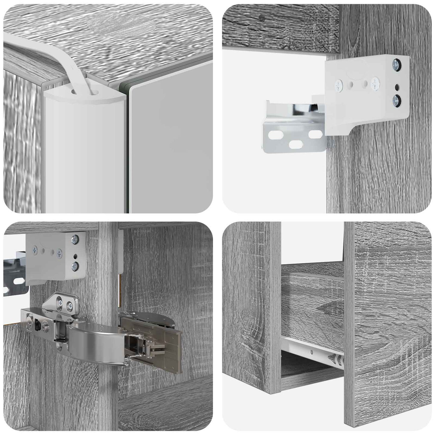 Bathroom Cabinet Set 5 pcs Grey Sonoma Engineered Wood