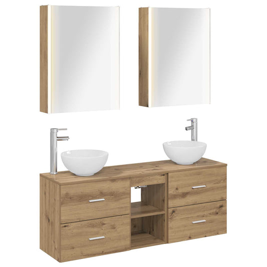 Bathroom Cabinet Set 5 pcs Artisan Oak 53 x 15.5 x 70 cm
