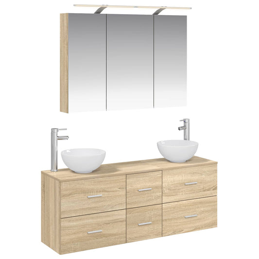 Bathroom Furniture Set 4 pcs Sonoma Oak
