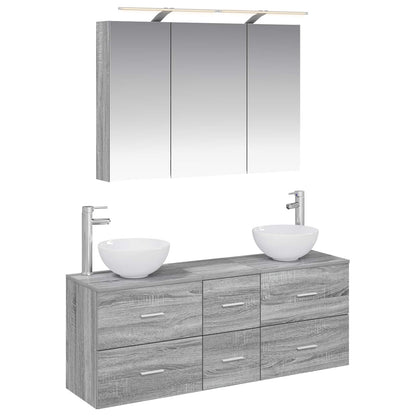 Bathroom Furniture Set 4 pcs Grey Sonoma