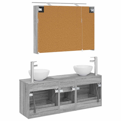 Bathroom Furniture Set 4 pcs Grey Sonoma