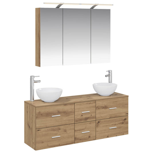 Bathroom Furniture Set 4 pcs Artisan Oak 100 x 14.5 x 70 cm