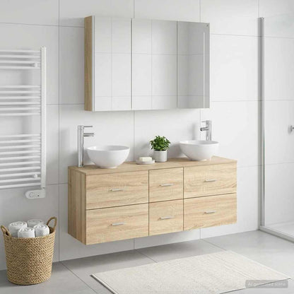 Bathroom Furniture Set 4 pcs Sonoma Oak