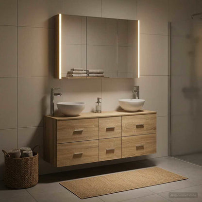 Bathroom Furniture Set 4 pcs Sonoma Oak